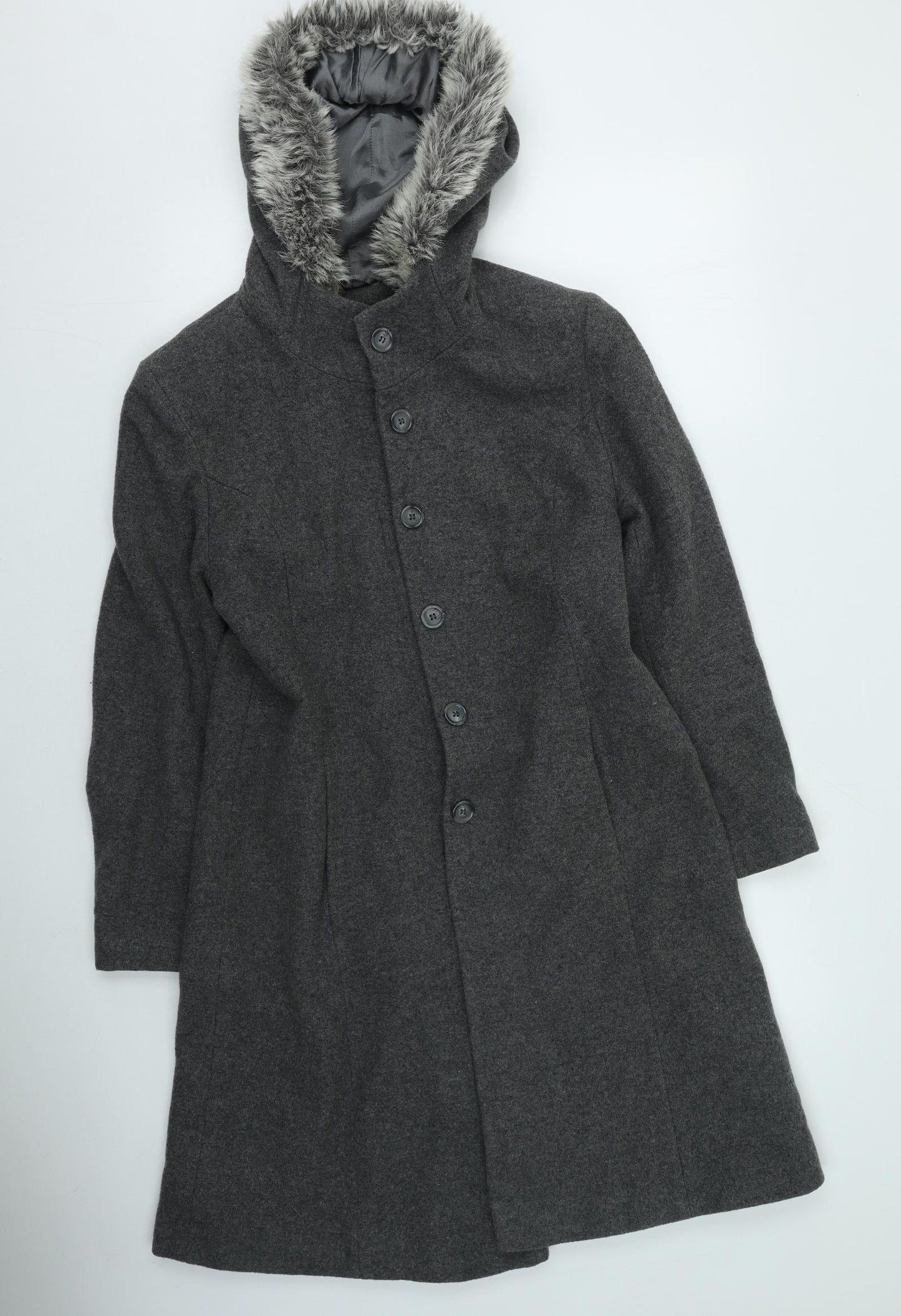 River Island  Womens Grey   Trench Coat Coatigan Size 10