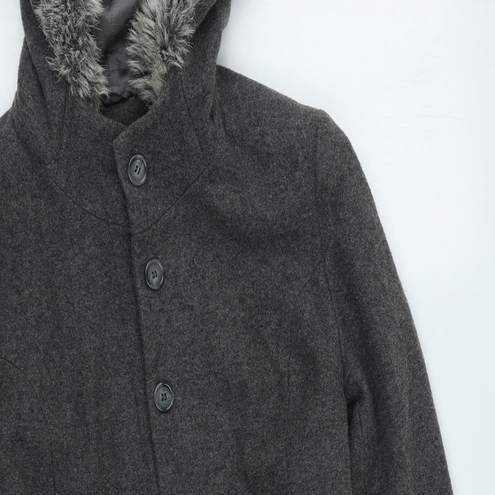 River Island  Womens Grey   Trench Coat Coatigan Size 10