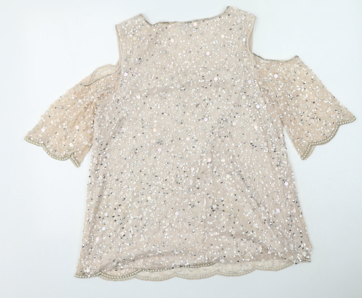 Together Womens Pink  Polyester Basic Blouse Size M Round Neck