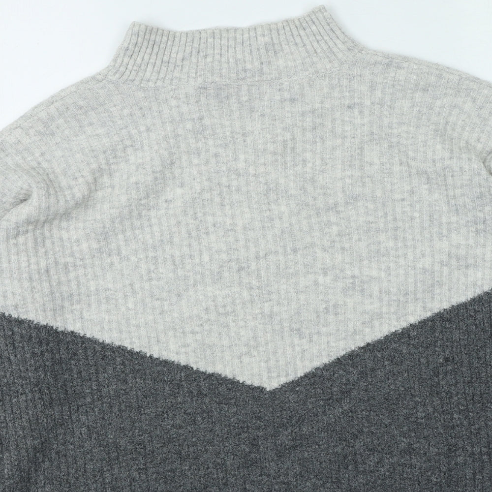 Marks and Spencer Womens Grey High Neck  Acrylic Pullover Jumper Size M