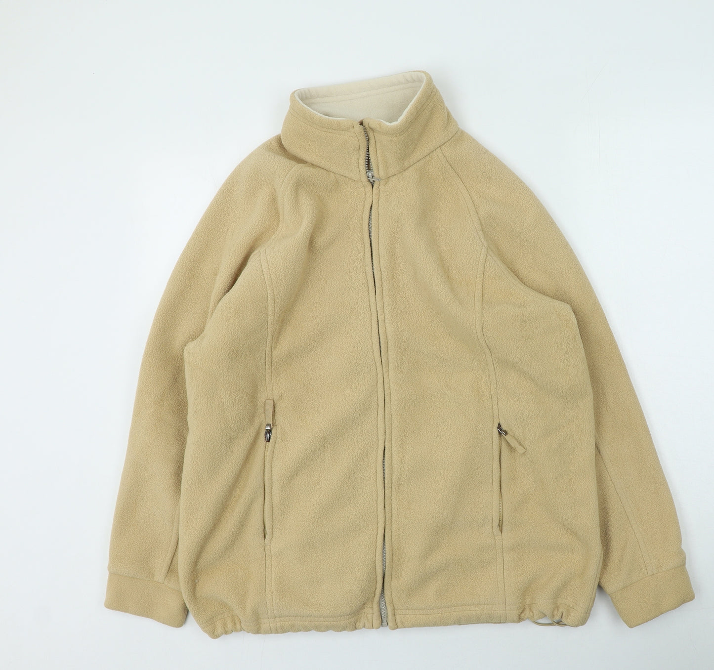 Marks and Spencer Womens Brown Round Neck  Polyester Full Zip Jumper Size 16