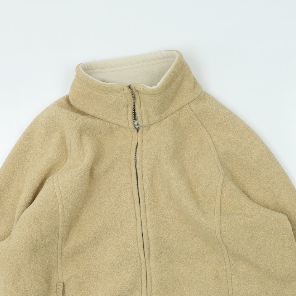 Marks and Spencer Womens Brown Round Neck  Polyester Full Zip Jumper Size 16