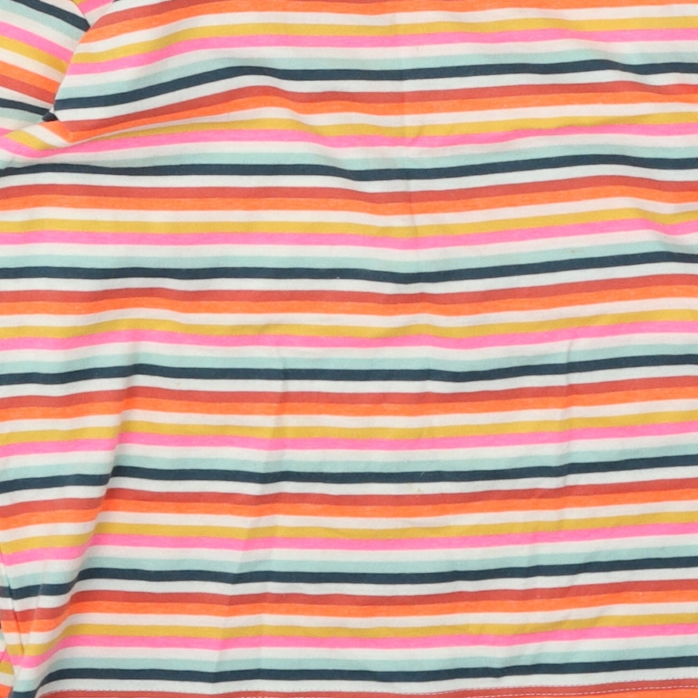 NEXT Girls Multicoloured Striped Cotton Basic Casual Size 6 Years Round Neck