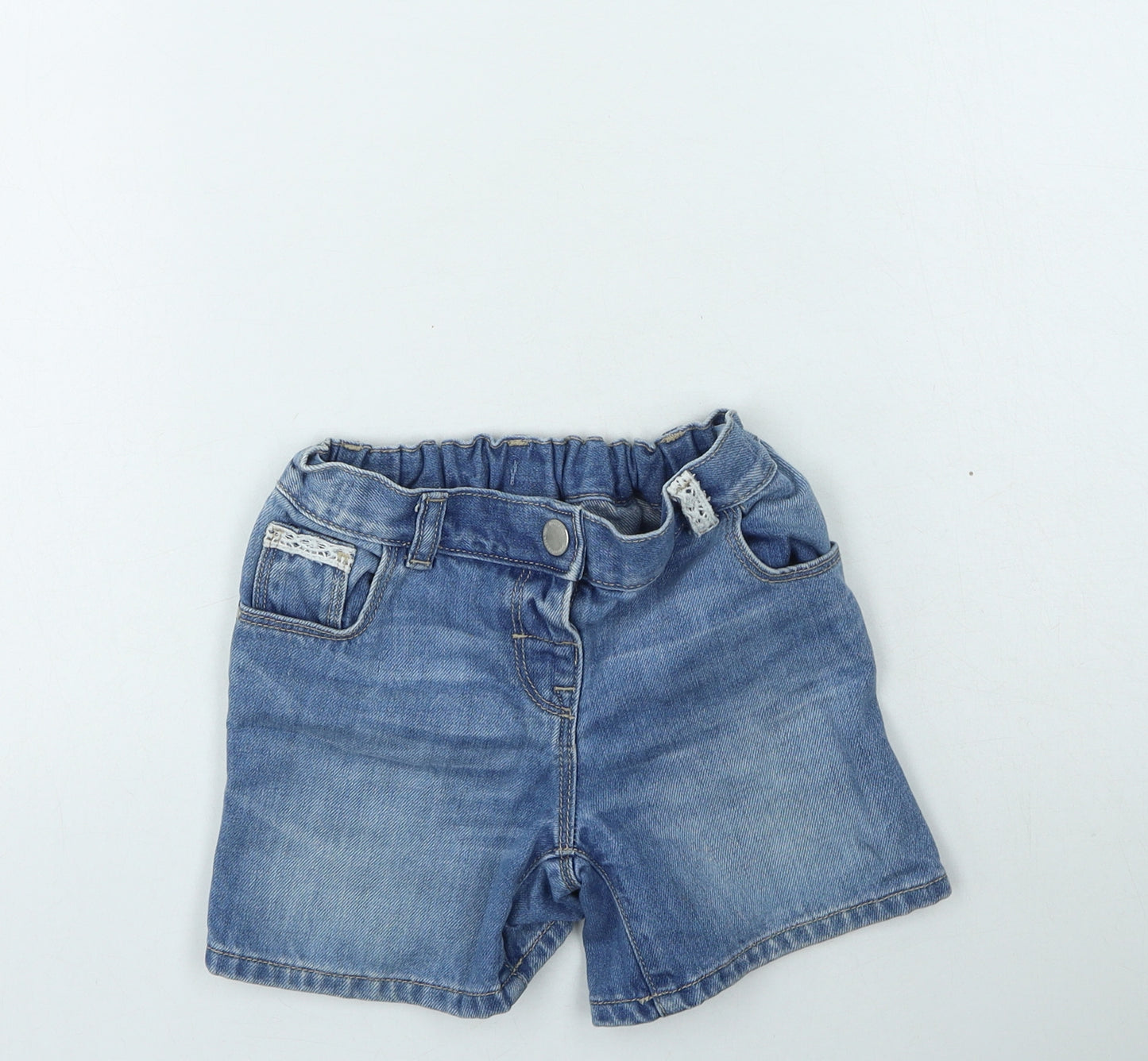 NEXT Girls Blue  Cotton Mom Shorts Size 5-6 Years  Regular