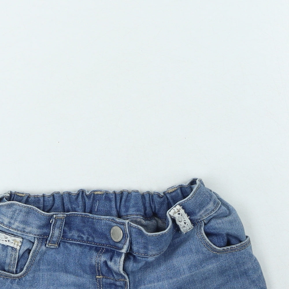 NEXT Girls Blue  Cotton Mom Shorts Size 5-6 Years  Regular