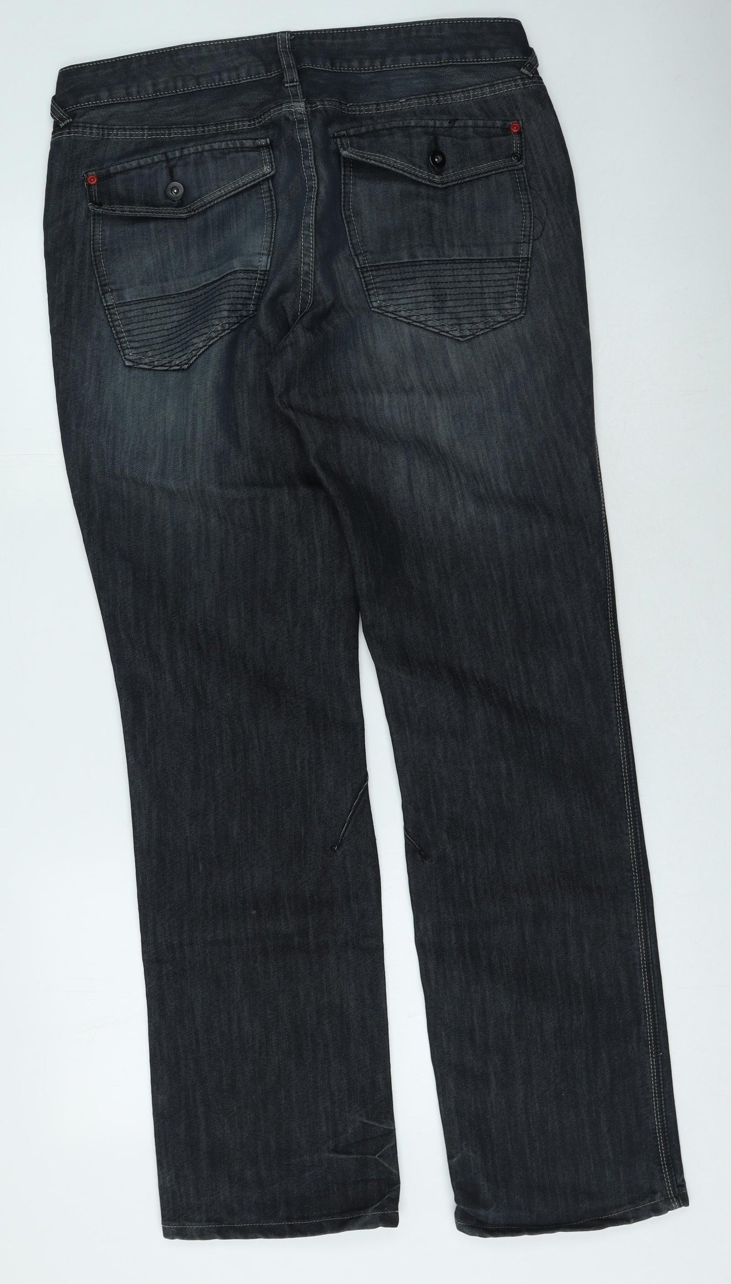 Preworn Mens Blue  Cotton Straight Jeans Size 34 in L32 in Regular