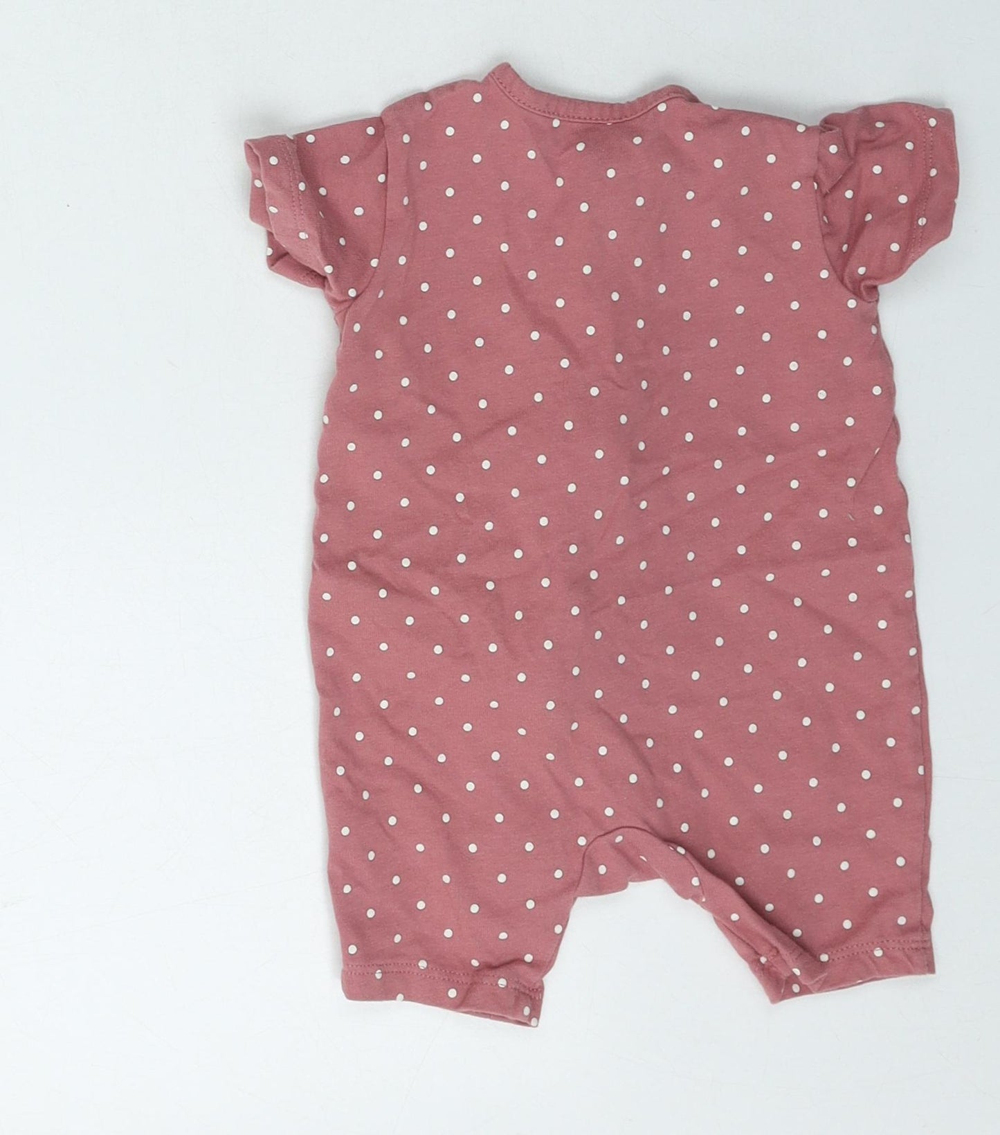 George  Girls Pink Polka Dot Cotton Unitard Outfit/Set Size 3-6 Months