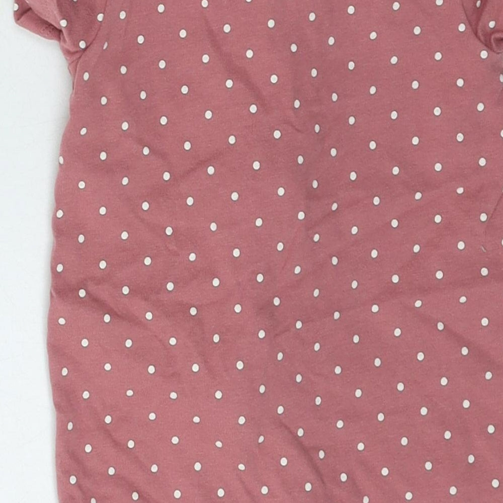 George  Girls Pink Polka Dot Cotton Unitard Outfit/Set Size 3-6 Months