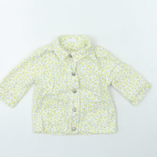 F&F Girls Yellow Floral  Jacket  Size 0-3 Months