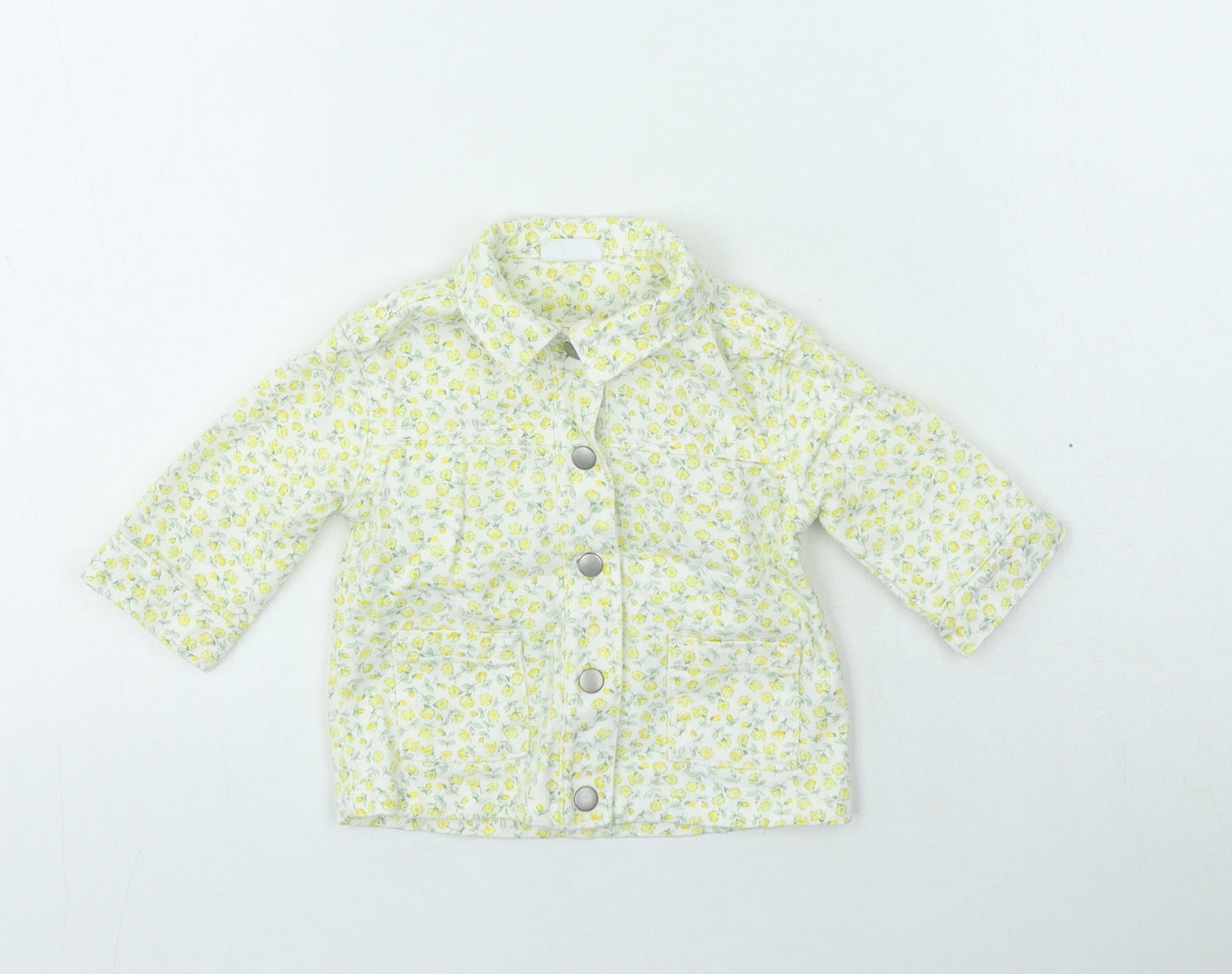 F&F Girls Yellow Floral  Jacket  Size 0-3 Months