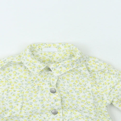 F&F Girls Yellow Floral  Jacket  Size 0-3 Months