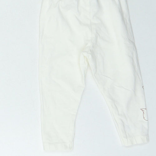 Dunnes Stores Girls White  Cotton Jogger Leggings Size 3-6 Months