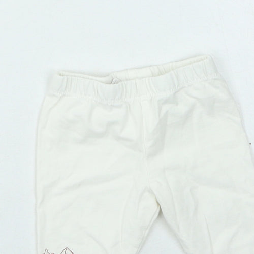 Dunnes Stores Girls White  Cotton Jogger Leggings Size 3-6 Months