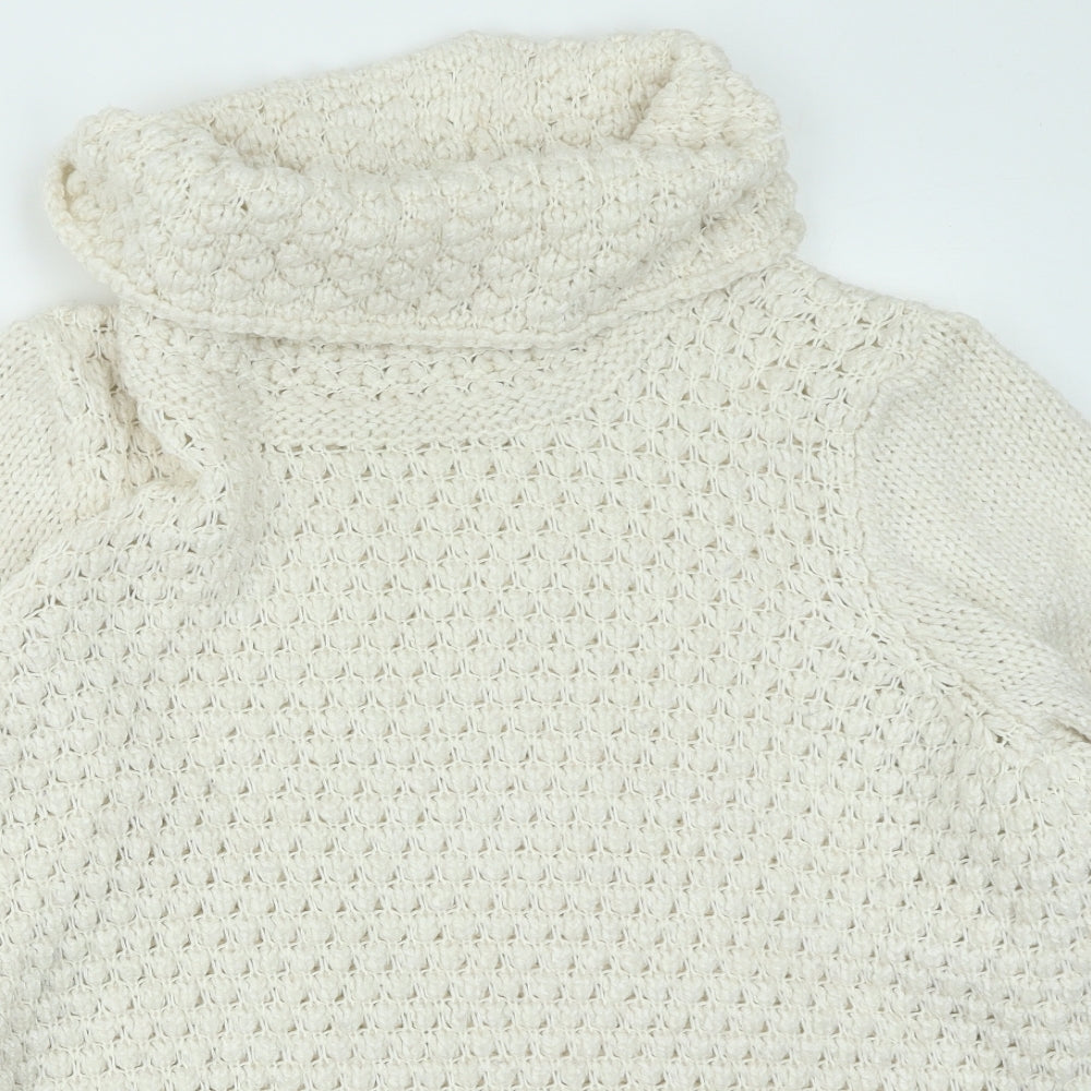 Marks and Spencer Womens Beige Roll Neck  Acrylic Pullover Jumper Size L