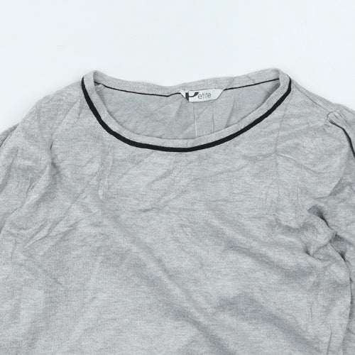 BHS Womens Grey Round Neck  Viscose Henley Jumper Size 8