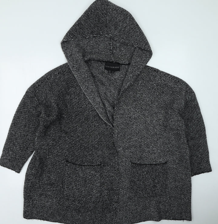 Centigrade Womens Grey V-Neck  Acrylic Cardigan Jumper Size M