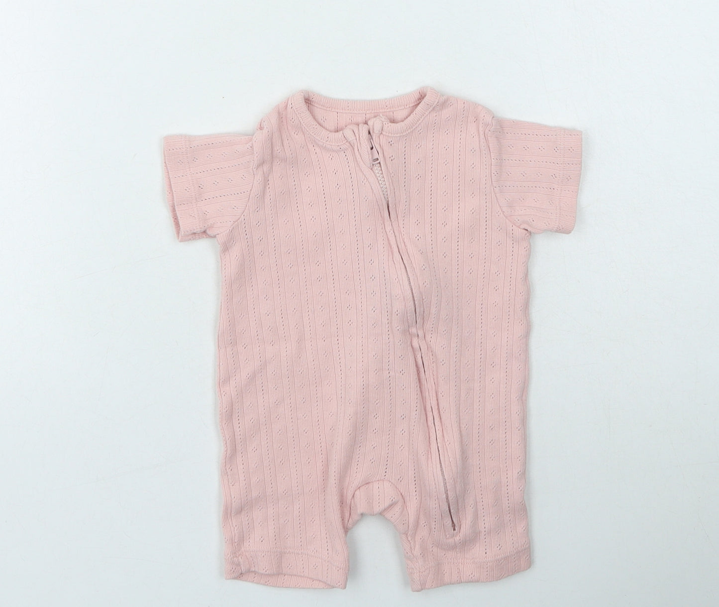 George Girls Pink Cotton Romper One-Piece Size 3-6 Months