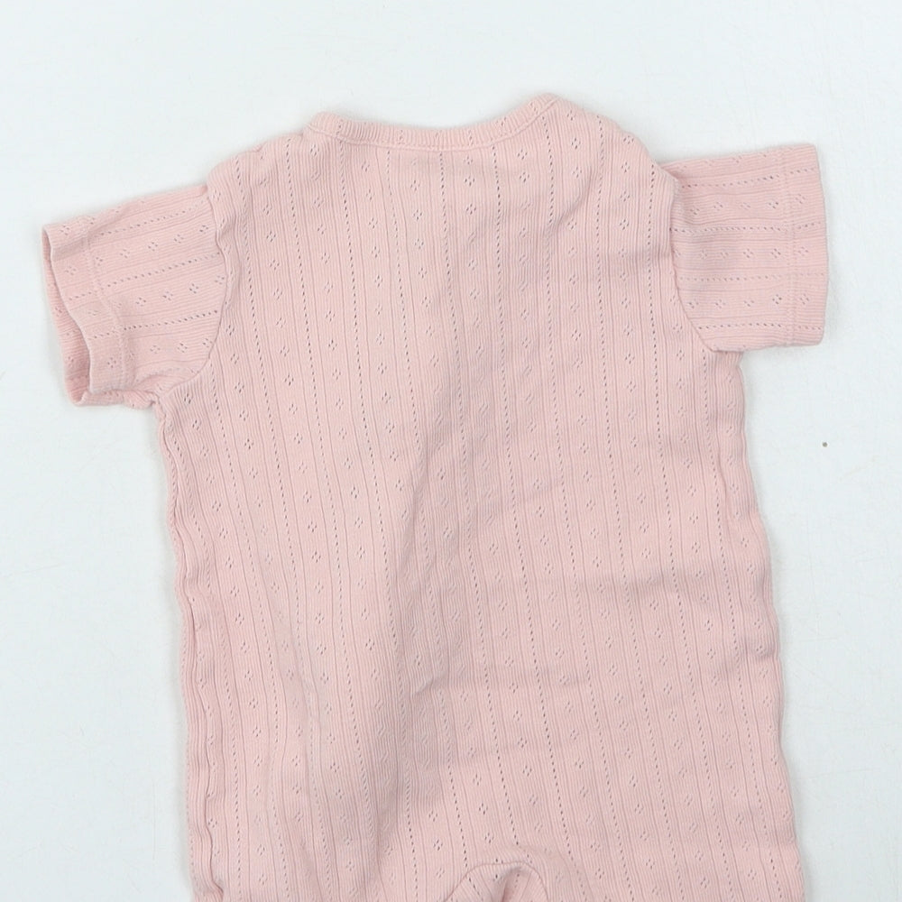 George Girls Pink Cotton Romper One-Piece Size 3-6 Months