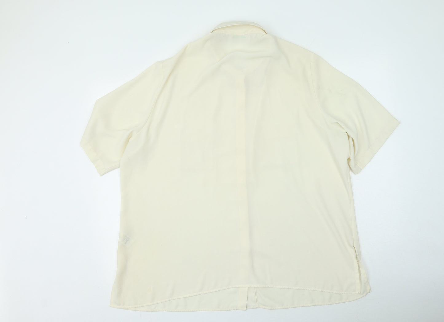 Marks and Spencer Womens Beige Polyester Basic Button-Up Size 22 Collared
