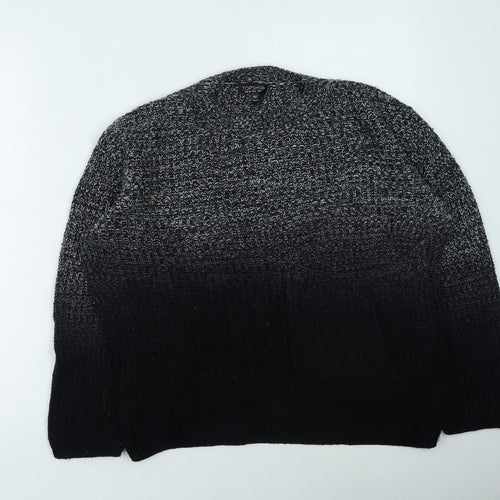 Topshop Womens Black Round Neck Acrylic Pullover Jumper Size 6