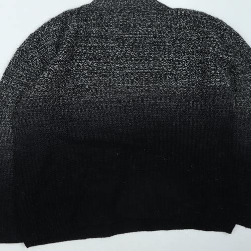 Topshop Womens Black Round Neck Acrylic Pullover Jumper Size 6