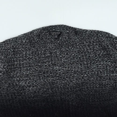 Topshop Womens Black Round Neck Acrylic Pullover Jumper Size 6