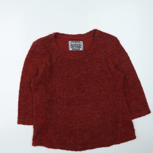 Marks and Spencer Womens Red Round Neck Acrylic Pullover Jumper Size 14