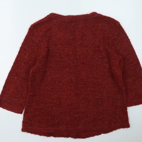 Marks and Spencer Womens Red Round Neck Acrylic Pullover Jumper Size 14