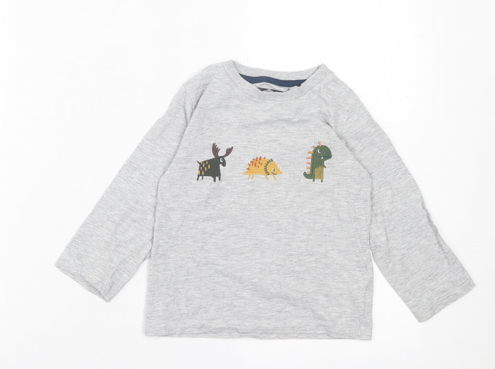 NEXT Boys Grey Cotton Basic Casual Size 2-3 Years Crew Neck Pullover