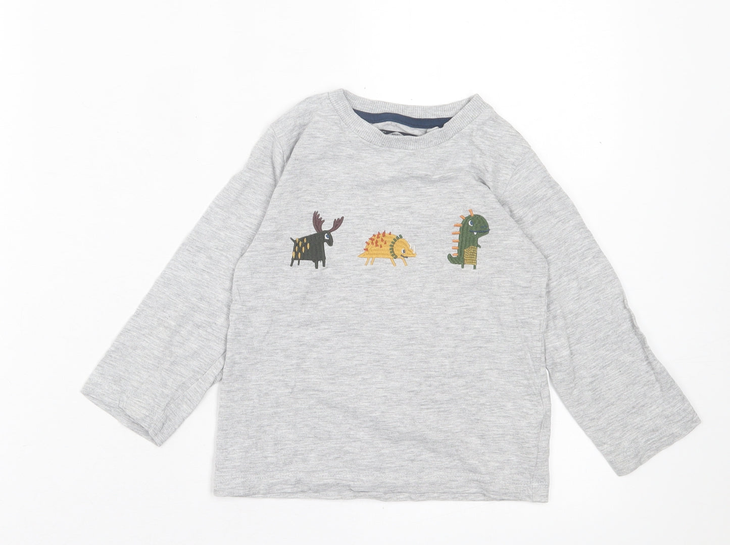 NEXT Boys Grey  Cotton Basic Casual Size 2-3 Years Crew Neck Pullover