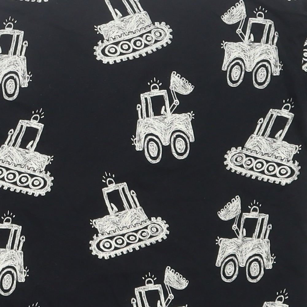 George Boys Black Geometric Cotton Basic T-Shirt Size 2-3 Years Crew Neck Pullover