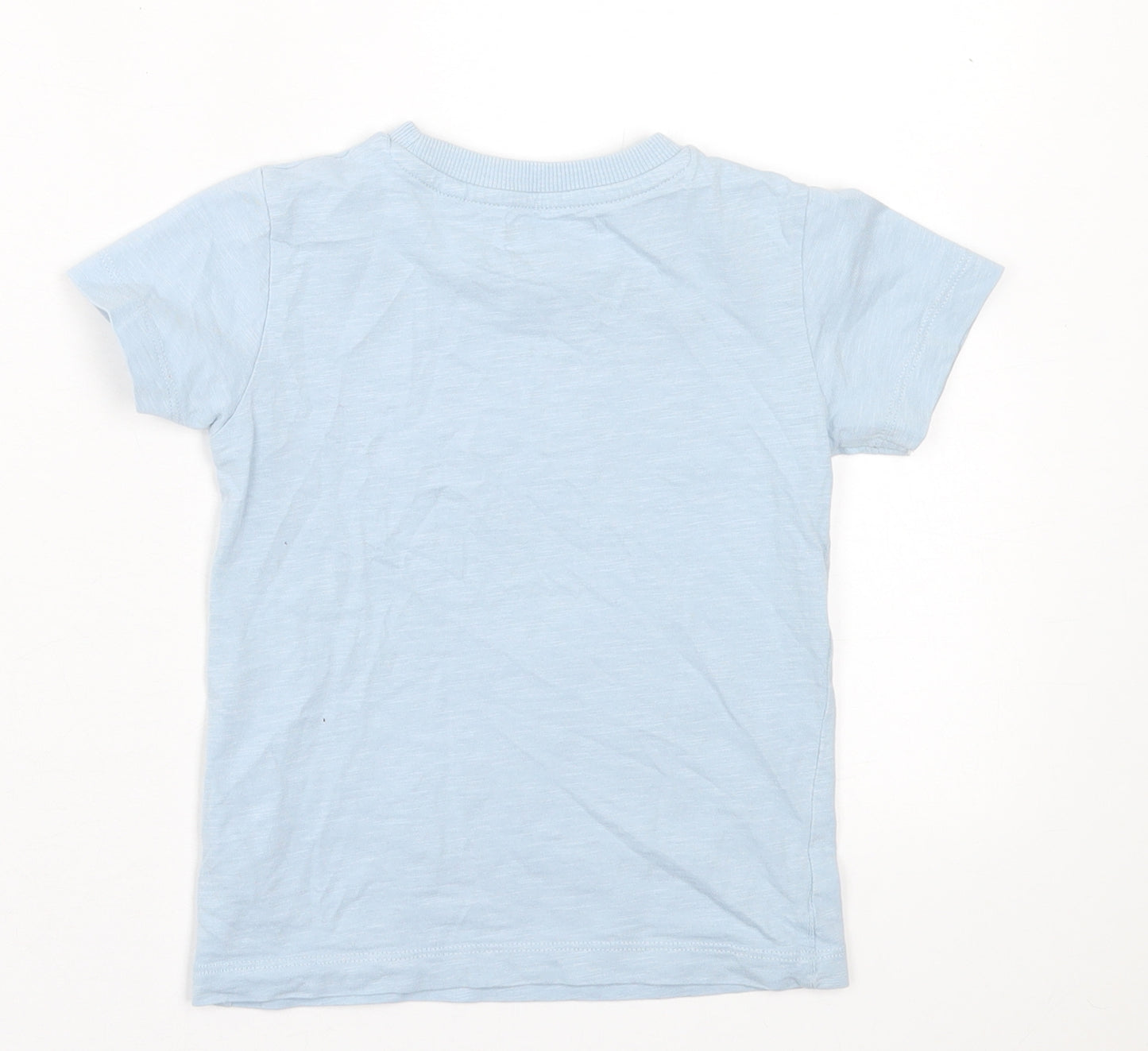 NEXT Boys Blue  Cotton Basic T-Shirt Size 2-3 Years Crew Neck Pullover