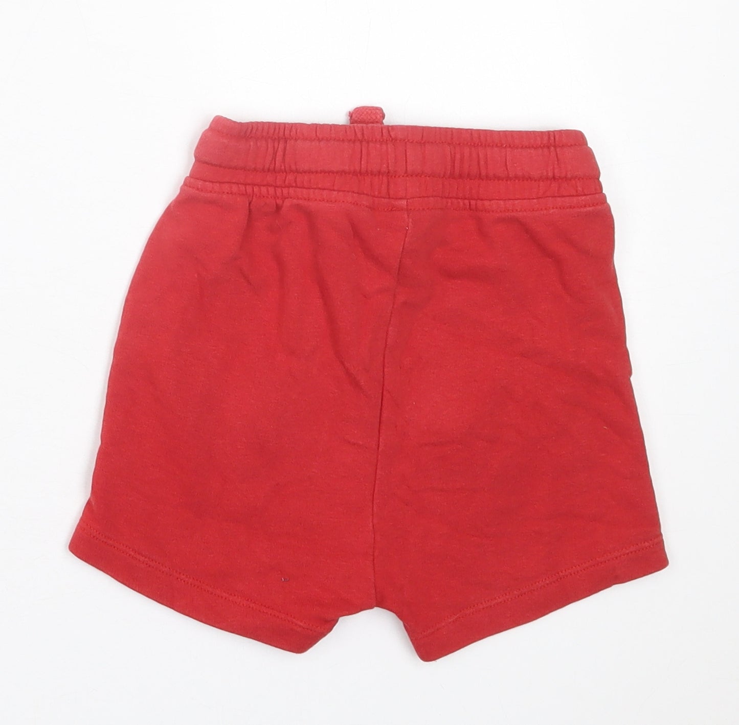 George Boys Red  Cotton Sweat Shorts Size 2-3 Years  Regular Tie