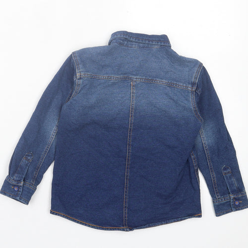 George Boys Blue  Cotton Basic Button-Up Size 2-3 Years Collared Button
