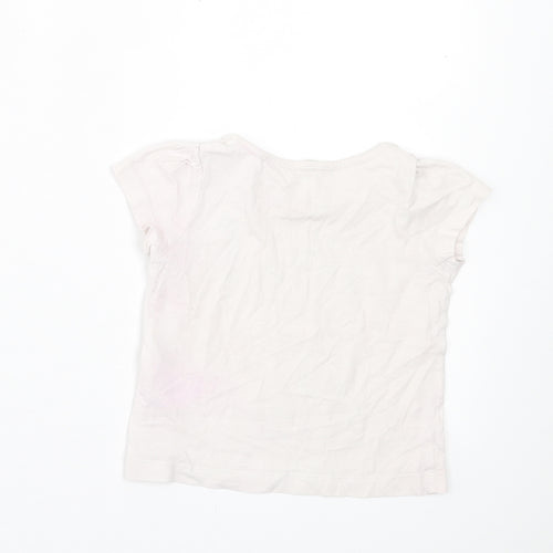 H&M Girls White  Cotton Basic T-Shirt Size 24 Months Crew Neck Pullover