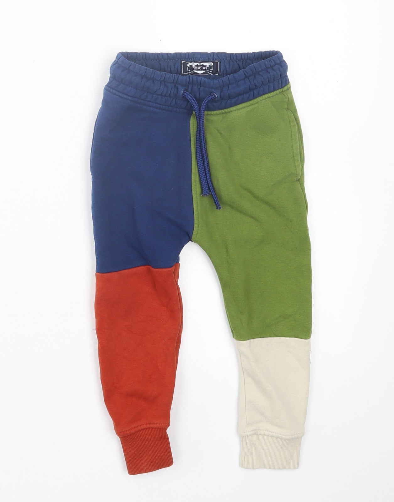 NEXT Boys Multicoloured Geometric Cotton Jogger Trousers Size 2-3 Years  Regular Tie