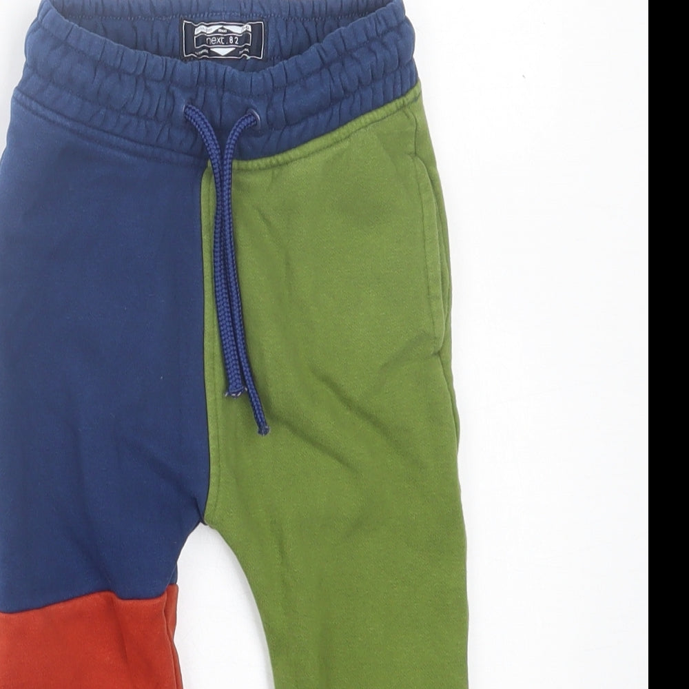 NEXT Boys Multicoloured Geometric Cotton Jogger Trousers Size 2-3 Years  Regular Tie