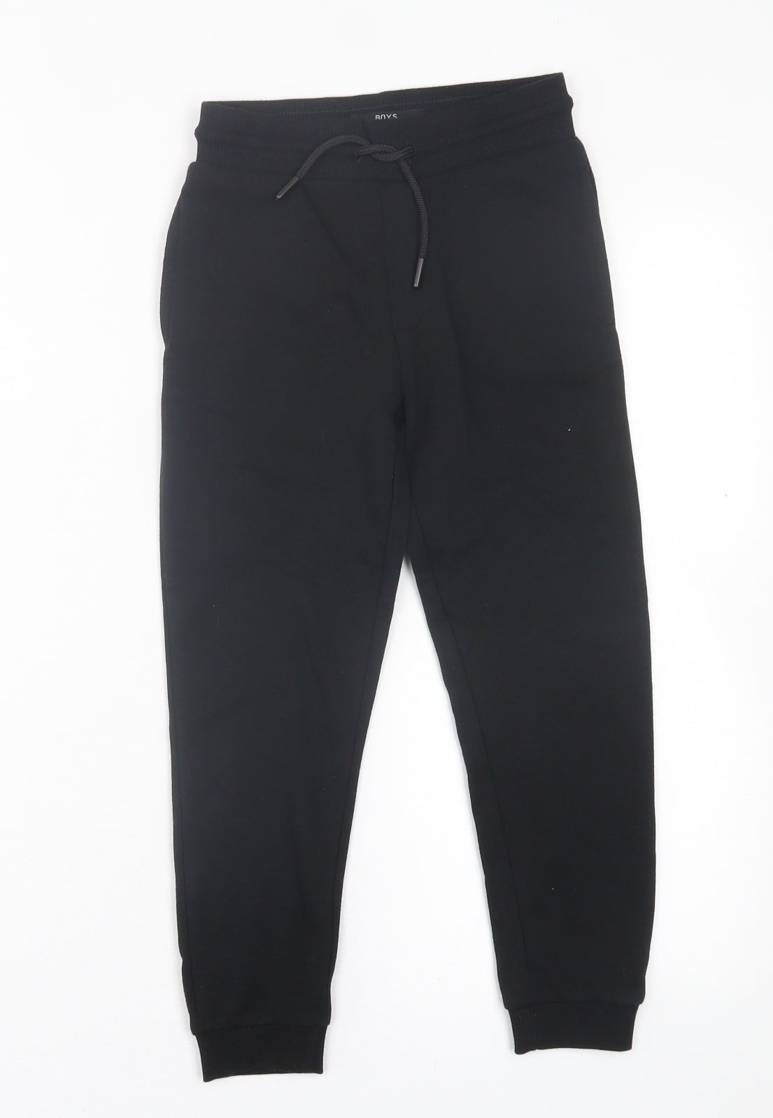 Matalan Boys Black  Cotton Jogger Trousers Size 7 Years  Regular Tie