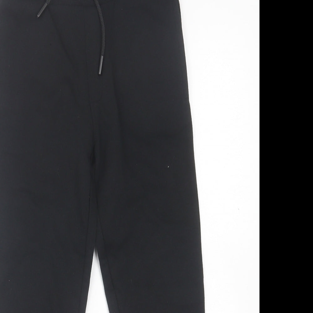 Matalan Boys Black  Cotton Jogger Trousers Size 7 Years  Regular Tie