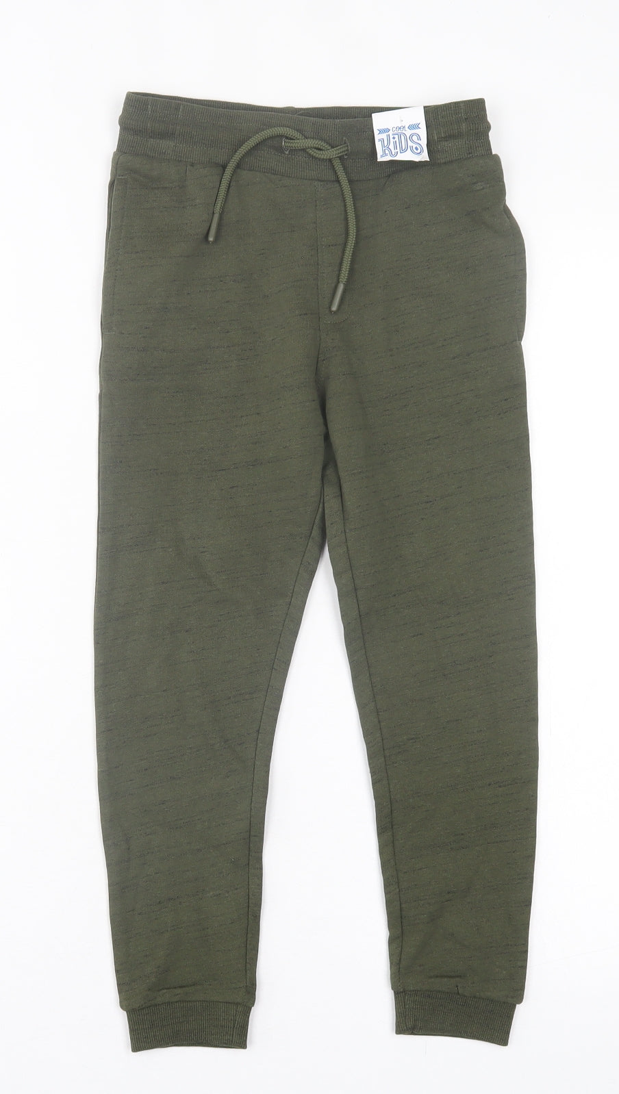 Matalan Boys Green  Cotton Jogger Trousers Size 7 Years  Regular Tie