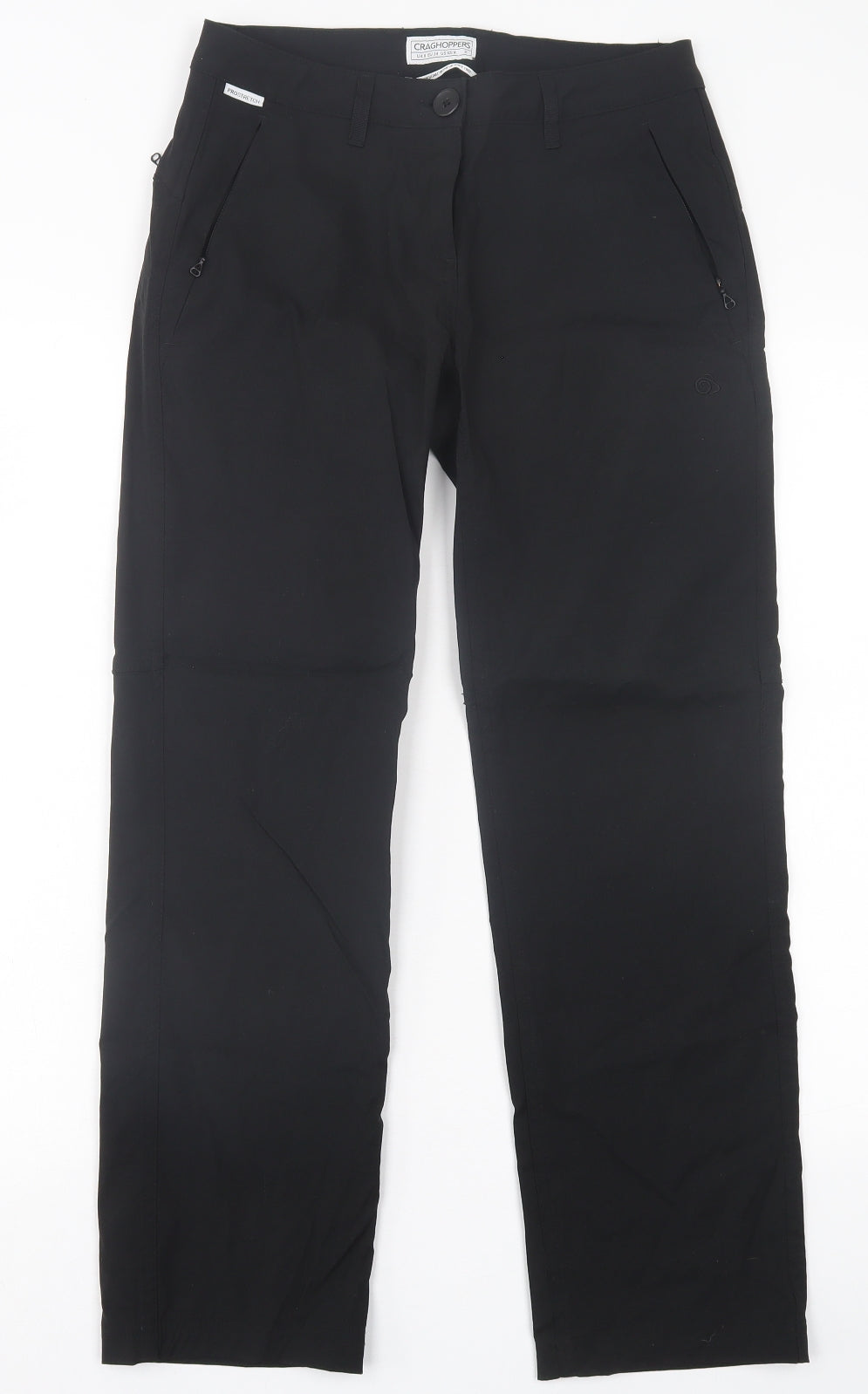 Craghoppers Womens Black  Polyamide Trousers  Size 8 L27 in Regular Button