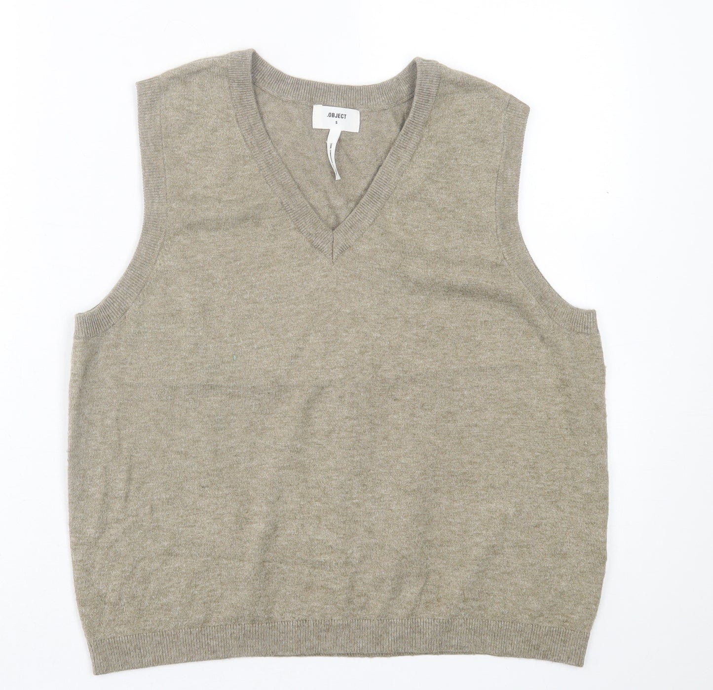 Object Mens Brown V-Neck  Viscose  Jumper Size S