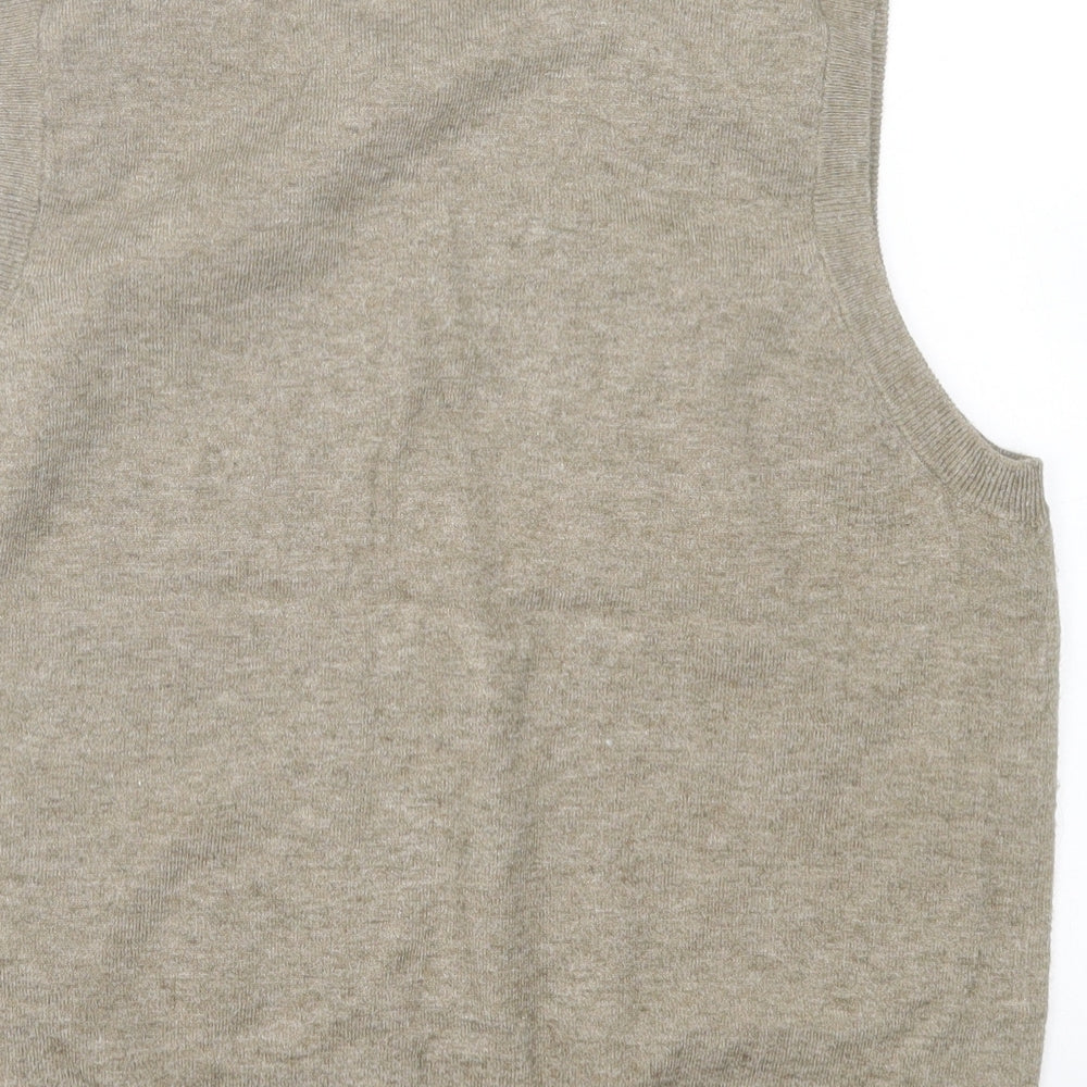 Object Mens Brown V-Neck  Viscose  Jumper Size S