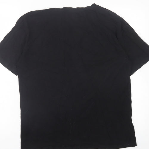 Pull&Bear Mens Black  Cotton  T-Shirt Size S Crew Neck  - The Rolling Stones