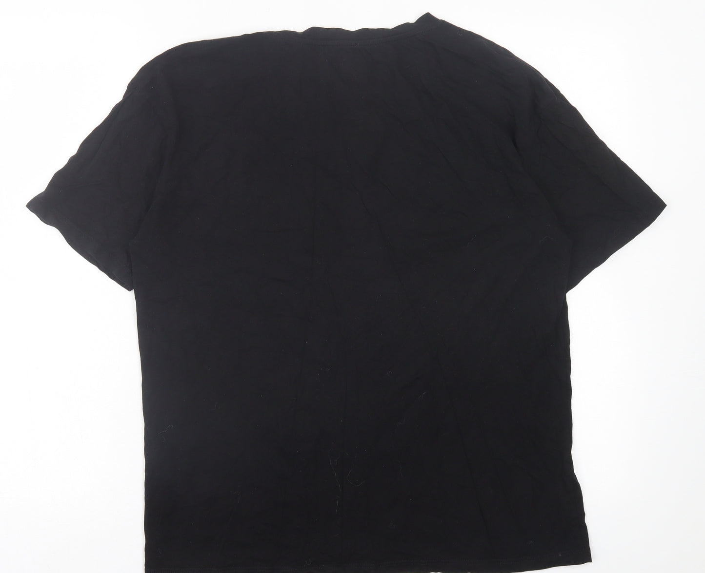 Pull&Bear Mens Black  Cotton  T-Shirt Size S Crew Neck  - The Rolling Stones