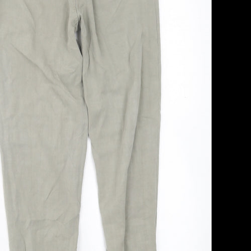 H&M Womens Green  Viscose Trousers  Size 6 L27 in Regular Tie