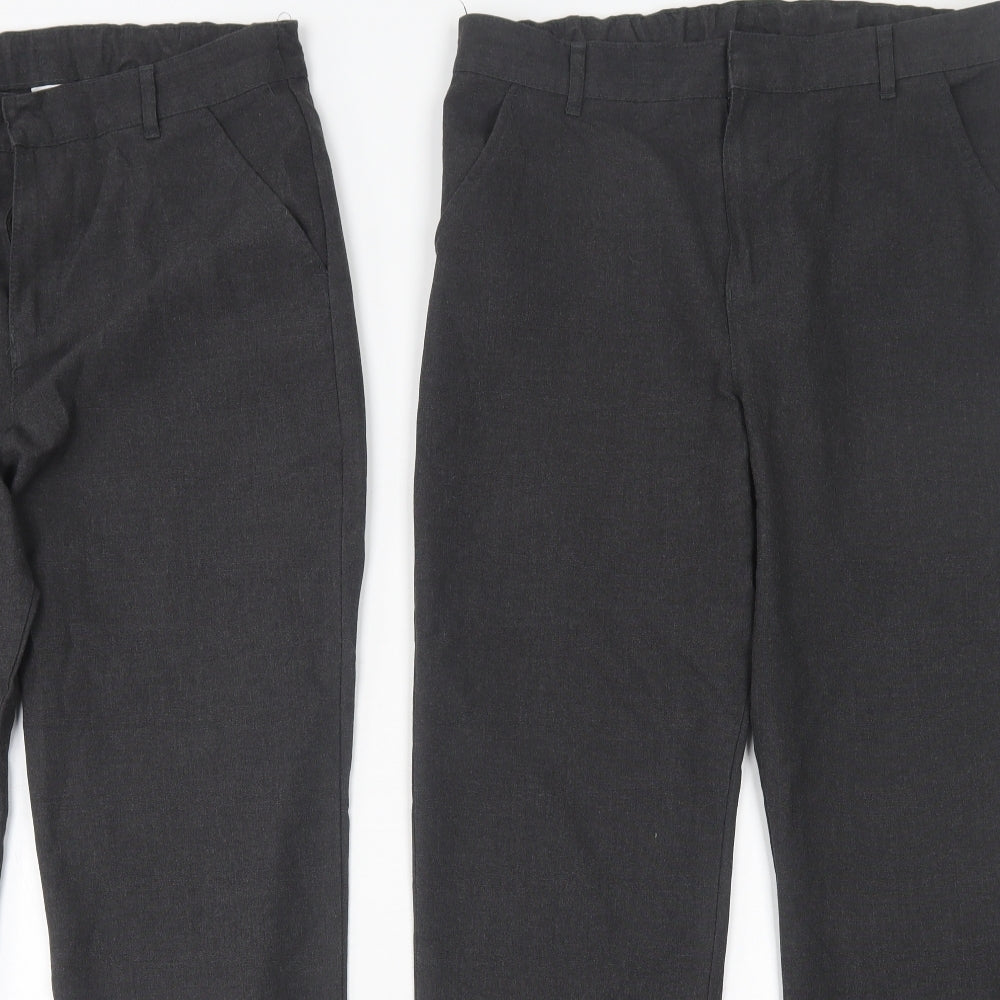 F&F Boys Grey   Capri Trousers Size 15-16 Years  Regular Hook & Eye - 2 Pack, School wear