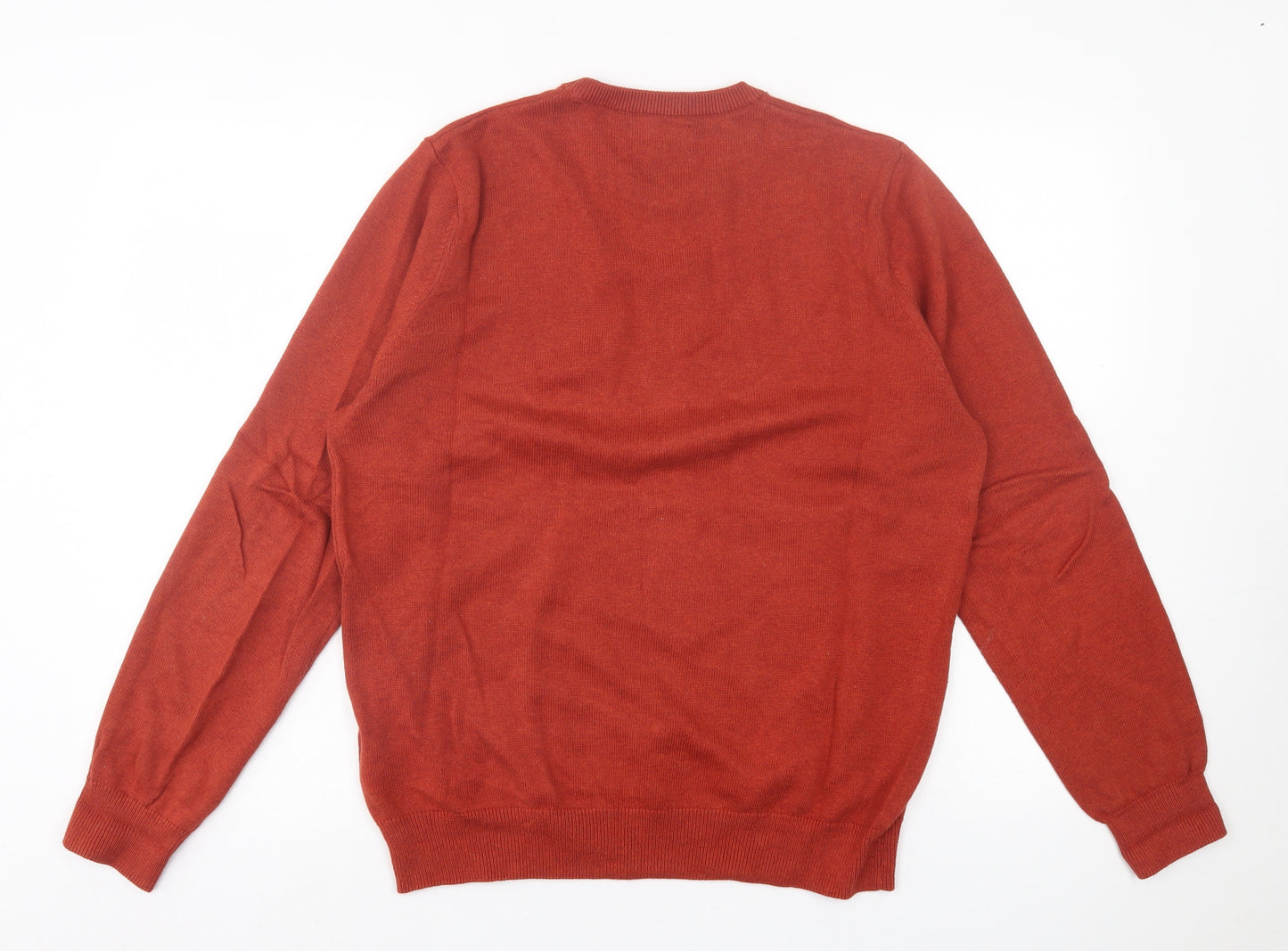 Marks and Spencer Mens Orange Crew Neck  Cotton Pullover Jumper Size M