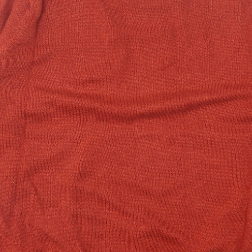 Marks and Spencer Mens Orange Crew Neck  Cotton Pullover Jumper Size M