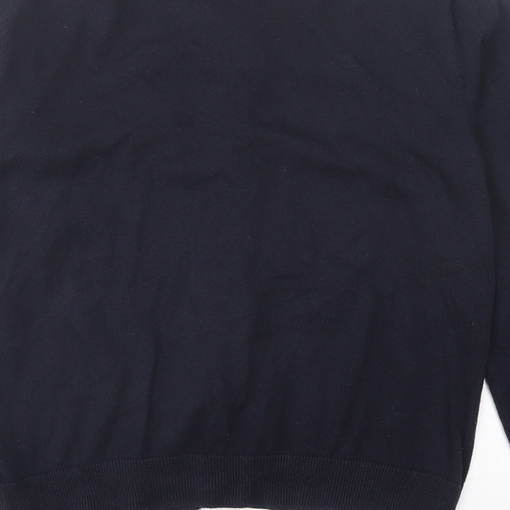 H&M Womens Blue Crew Neck  Cotton Cardigan Jumper Size L
